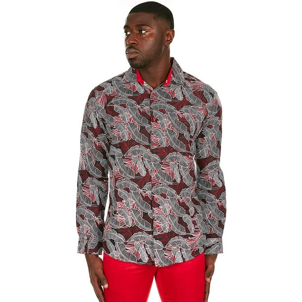 Coolred-Men Arabia Islamic Classic Fit Button Down Shirt Outfit 